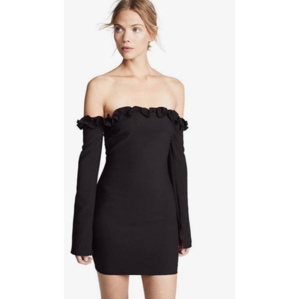Likely Revolve Black Off Shoulder Mini Dress